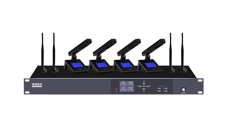 真分集UHF段一拖四无线会议（短方杆）