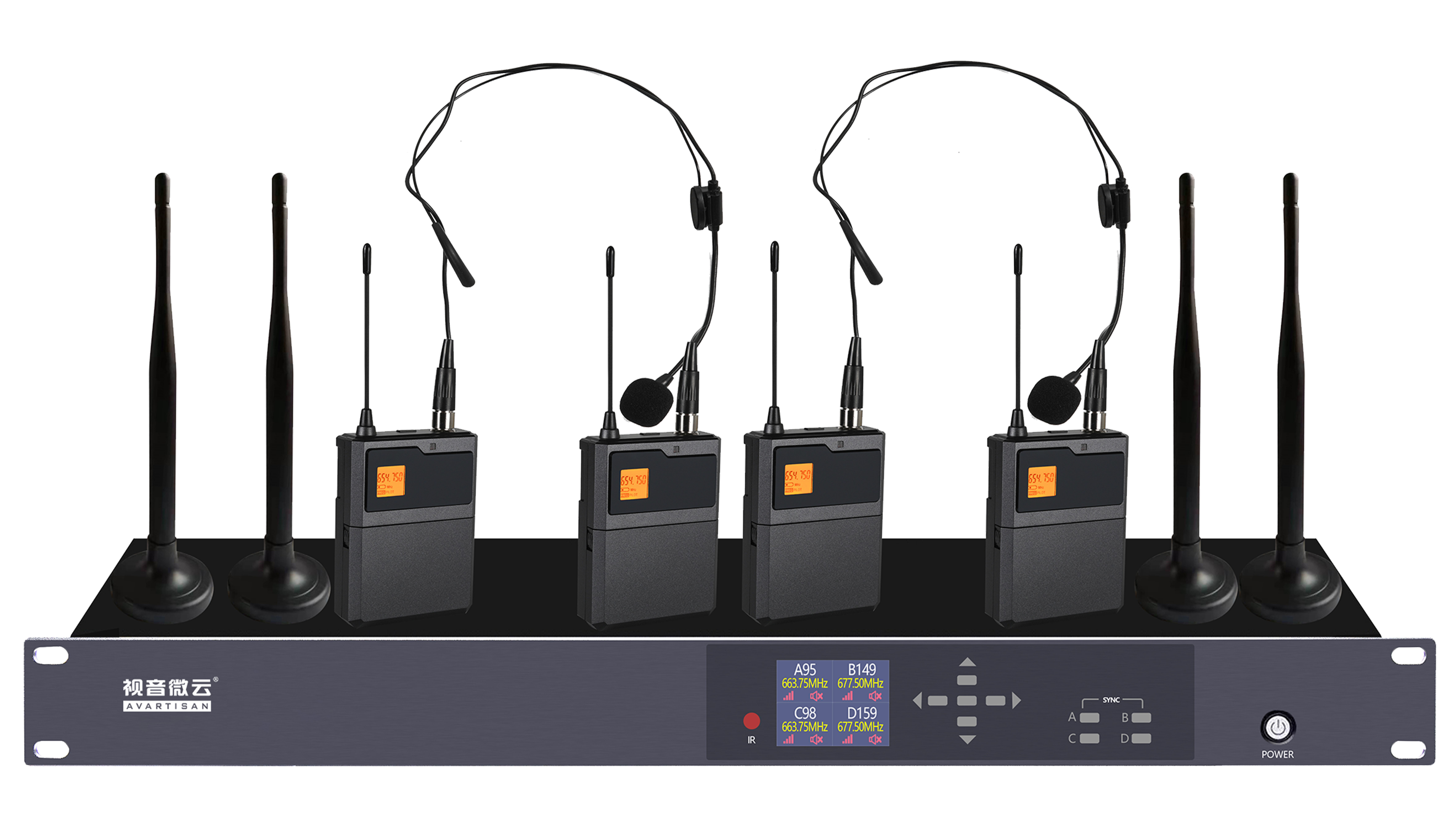 一拖四无线领夹麦克